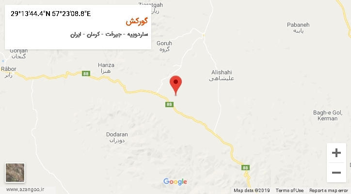 روستای گورکش بر روی نقشه