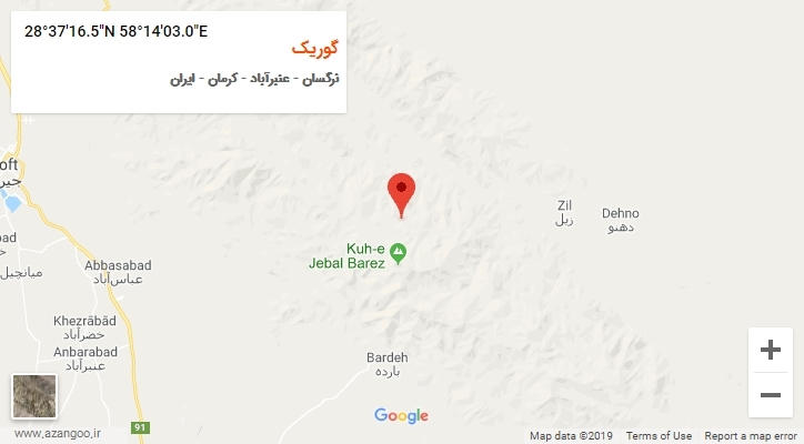 روستای گوریک بر روی نقشه
