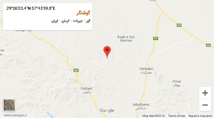 روستای گوشنگر بر روی نقشه