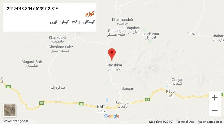 روستای گوزم بر روی نقشه