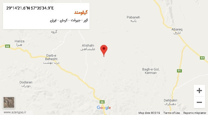 روستای گیلومند بر روی نقشه