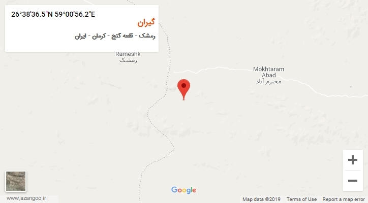 روستای گیران بر روی نقشه