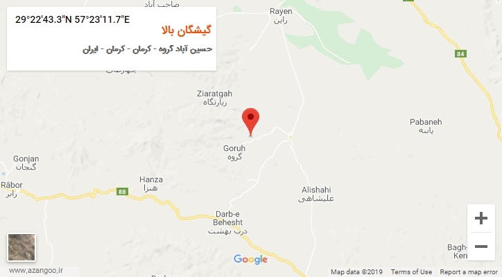 روستای گیشگان بالا بر روی نقشه