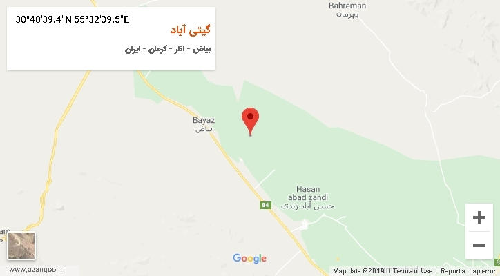 روستای گیتی آباد بر روی نقشه