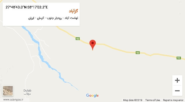 روستای گزآباد بر روی نقشه