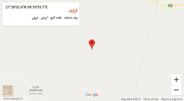 روستای گزآباد بر روی نقشه