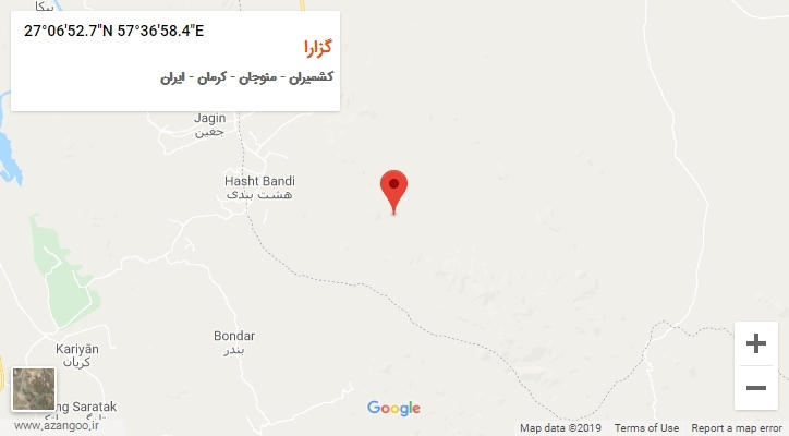 روستای گزارا بر روی نقشه