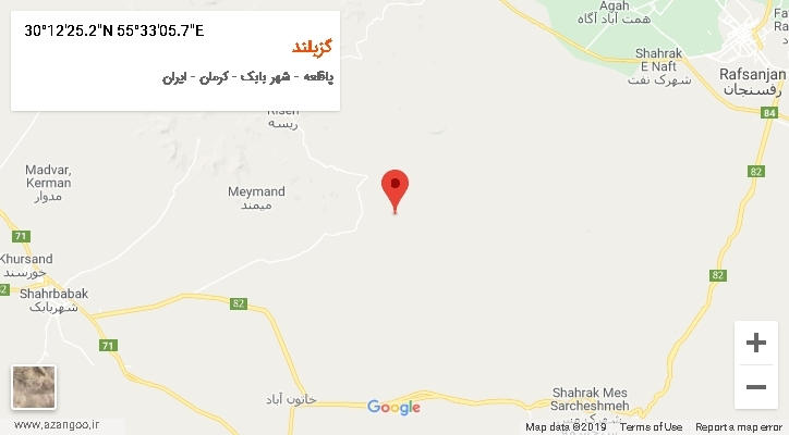 روستای گزبلند بر روی نقشه