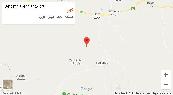 روستای گزبر بر روی نقشه