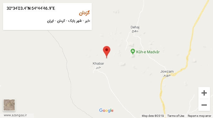 روستای گزدان بر روی نقشه