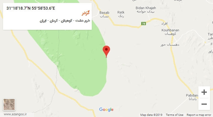 روستای گزدر بر روی نقشه
