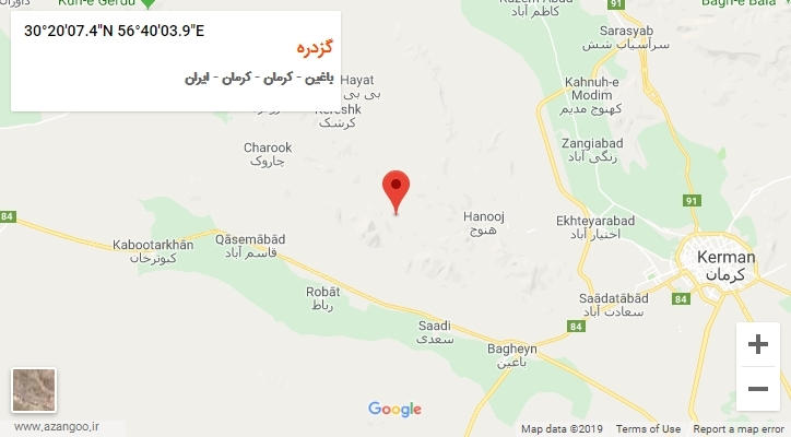 روستای گزدره بر روی نقشه