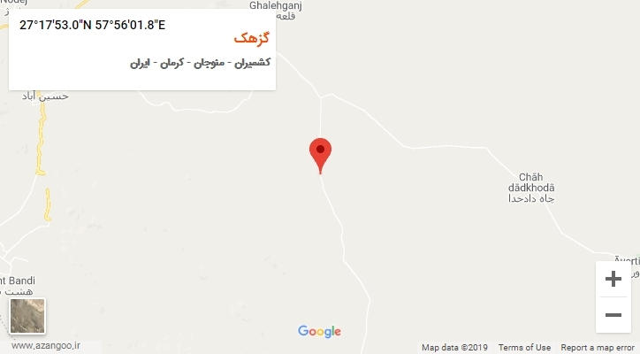 روستای گزهک بر روی نقشه