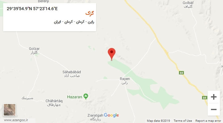 روستای گزک بر روی نقشه