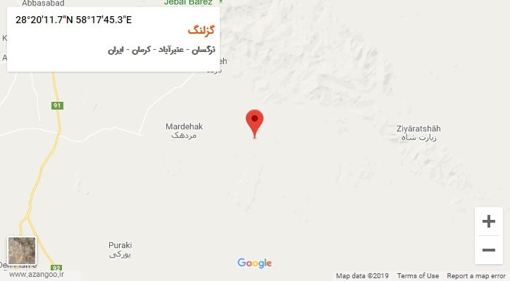 روستای گزلنگ بر روی نقشه