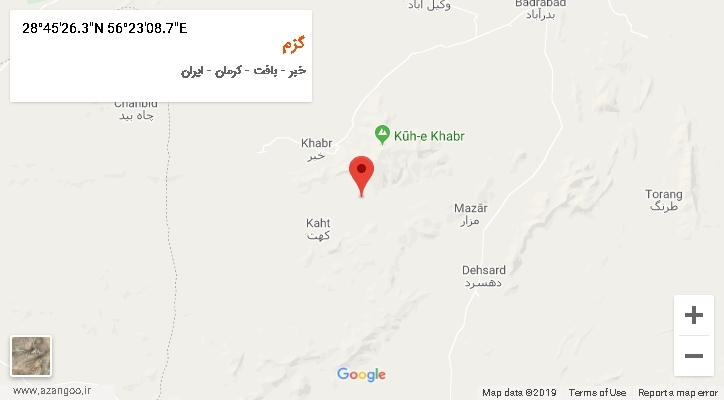 روستای گزم بر روی نقشه