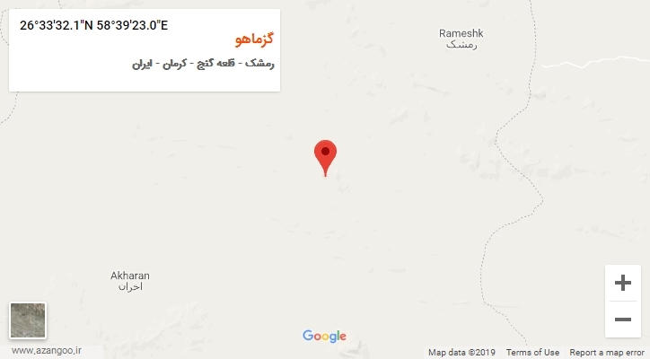 روستای گزماهو بر روی نقشه