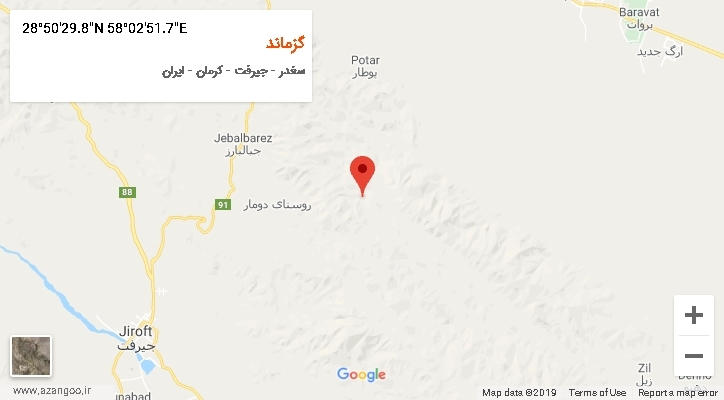 روستای گزماند بر روی نقشه