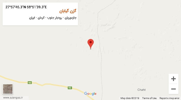 روستای گزن گیابان بر روی نقشه