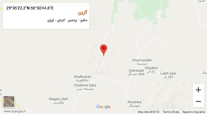 روستای گزین بر روی نقشه