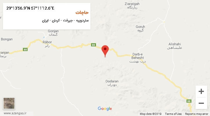 روستای حاجات بر روی نقشه