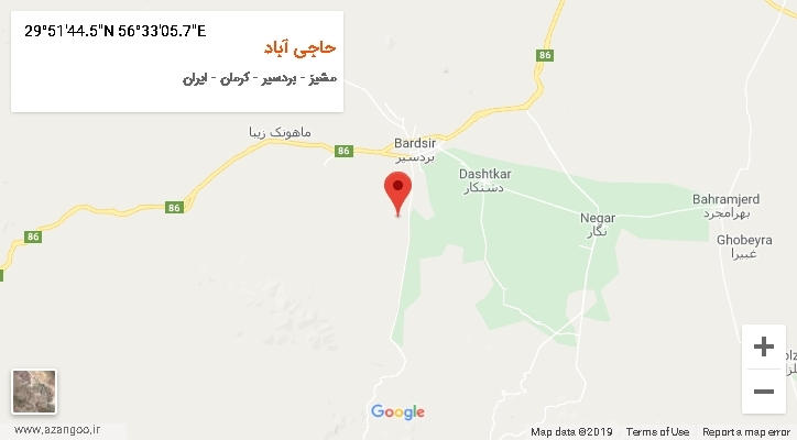 روستای حاجی آباد بر روی نقشه