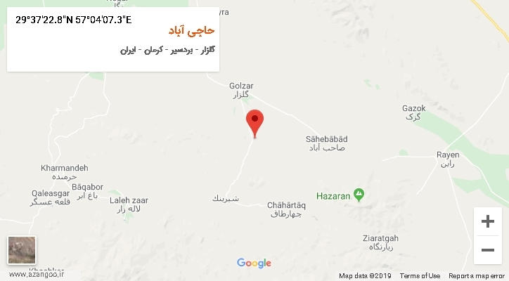 روستای حاجی آباد بر روی نقشه