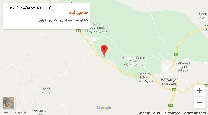 روستای حاجی آباد بر روی نقشه