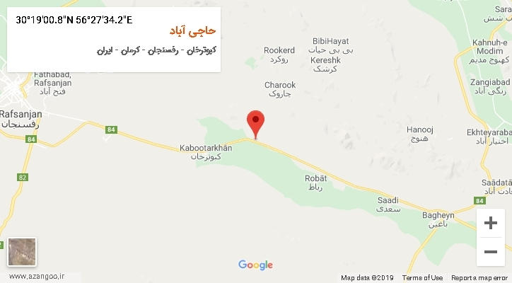 روستای حاجی آباد بر روی نقشه
