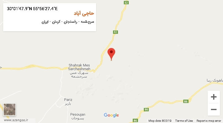 روستای حاجی آباد بر روی نقشه