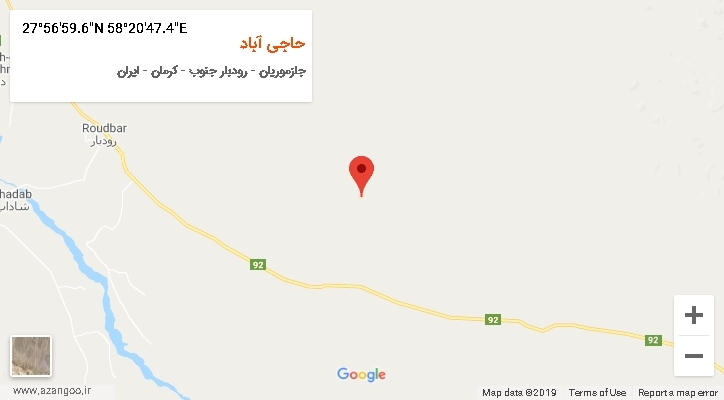 روستای حاجی آباد بر روی نقشه