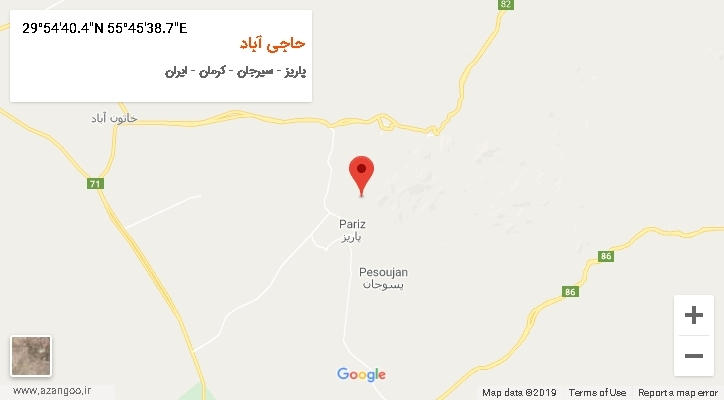 روستای حاجی آباد بر روی نقشه
