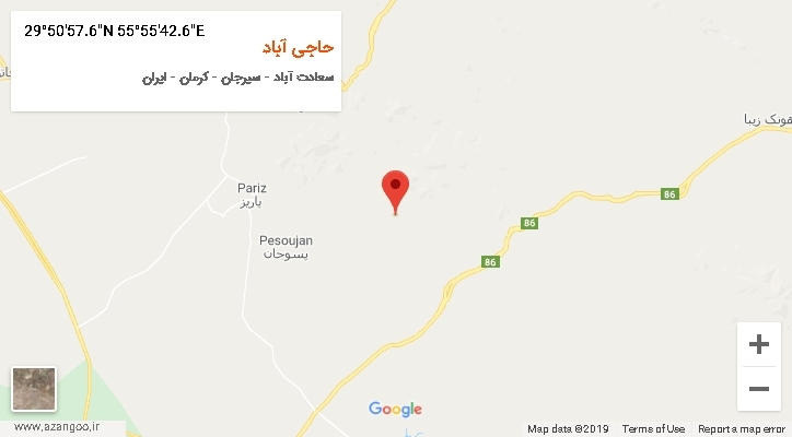 روستای حاجی آباد بر روی نقشه
