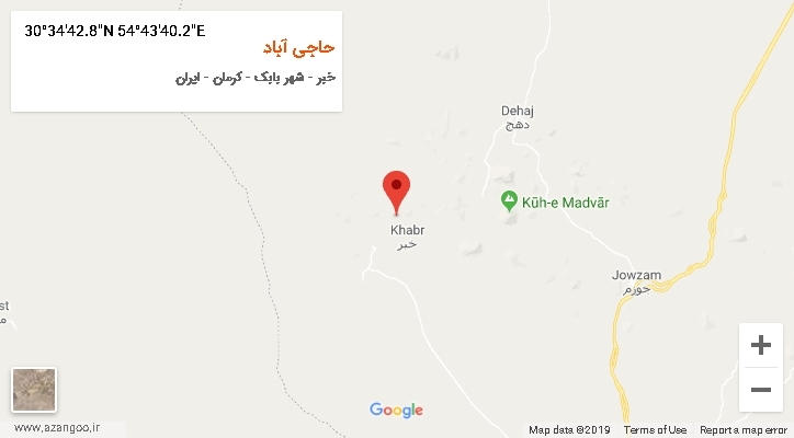 روستای حاجی آباد بر روی نقشه