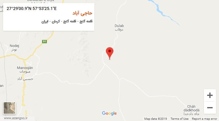 روستای حاجی آباد بر روی نقشه