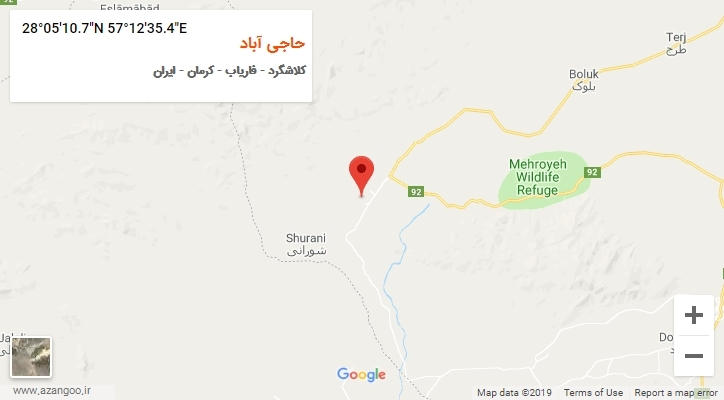 روستای حاجی آباد بر روی نقشه