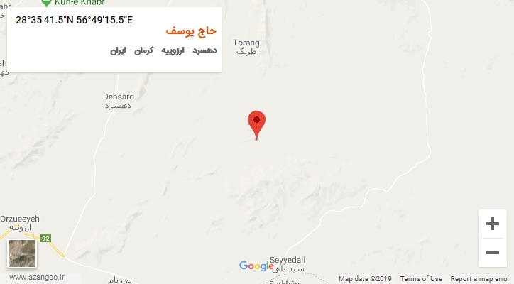روستای حاج یوسف بر روی نقشه