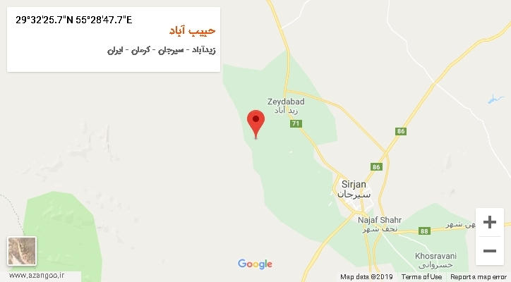 روستای حبیب آباد بر روی نقشه