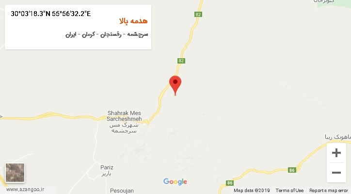 روستای هدمه بالا بر روی نقشه