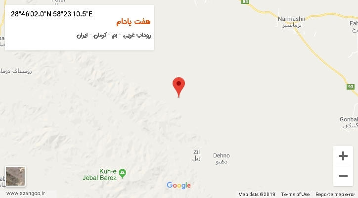 روستای هفت بادام بر روی نقشه