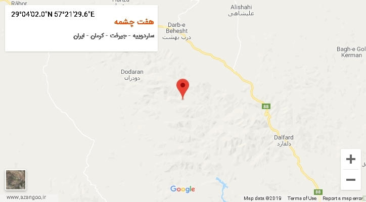 روستای هفت چشمه بر روی نقشه
