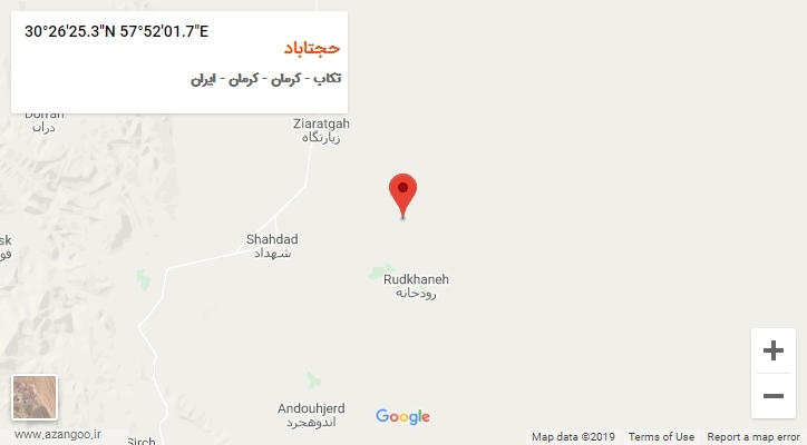 روستای حجتاباد بر روی نقشه