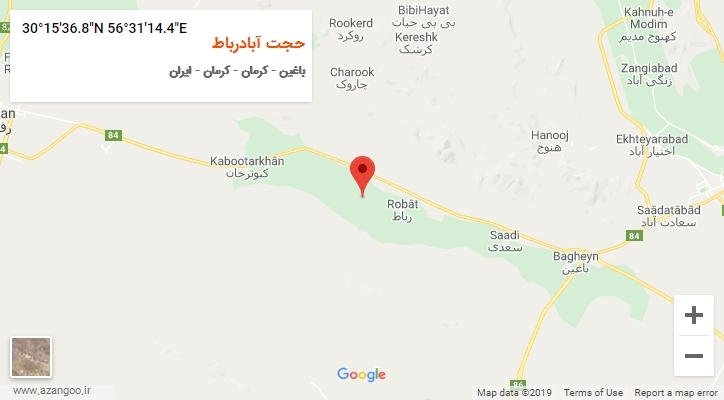 روستای حجت آبادرباط بر روی نقشه