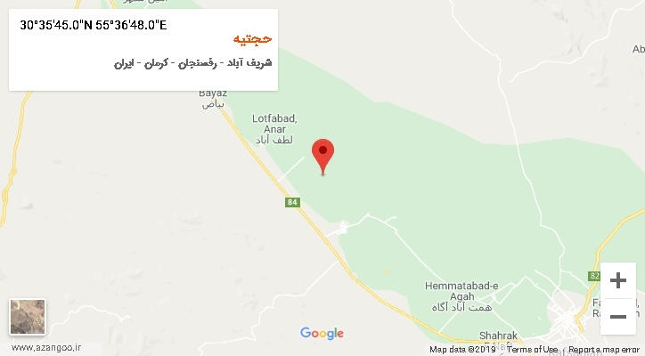 روستای حجتیه بر روی نقشه