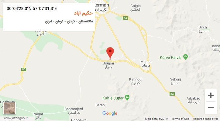 روستای حکیم آباد بر روی نقشه
