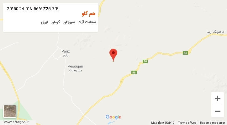روستای هم گلو بر روی نقشه