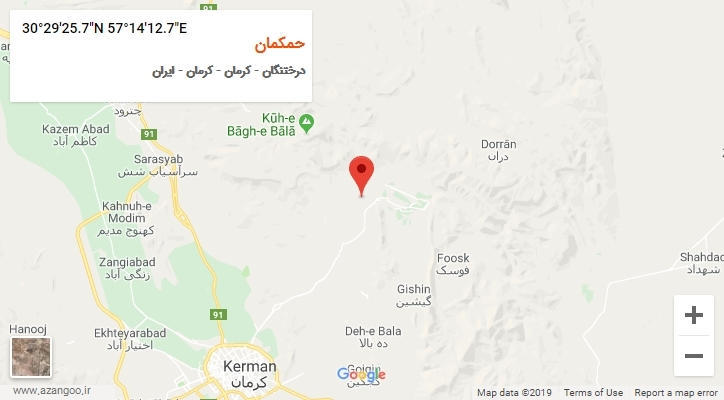 روستای حمکمان بر روی نقشه