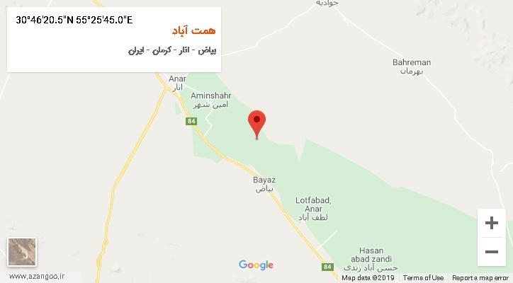 روستای همت آباد بر روی نقشه