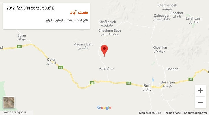 روستای همت آباد بر روی نقشه