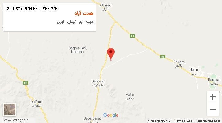 روستای همت آباد بر روی نقشه